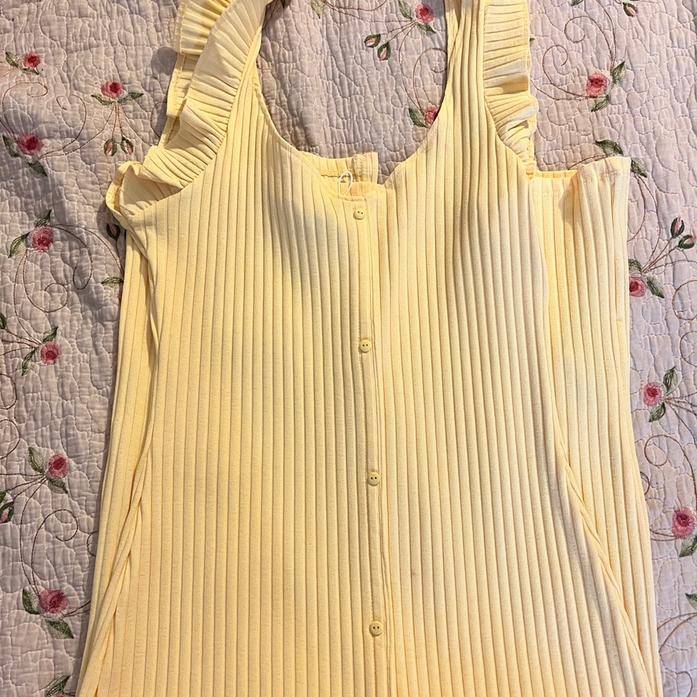 Zara Yellow Pleated Tank Top